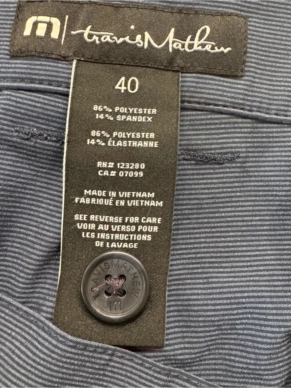 Travis Mathew Performance Carlsbad Golf Shorts Flat Front Chino 9.5” size 40